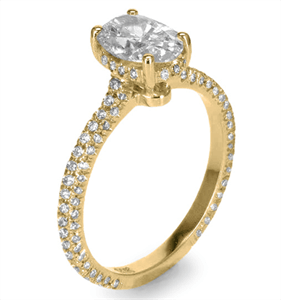 secret halo engagement ring with micro pave diamonds